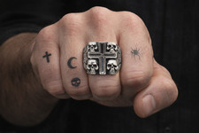 Bague motard homme en argent