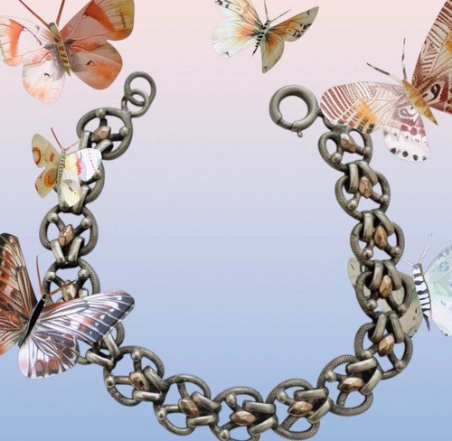 Bracelet ancien argent massif - bracelet,