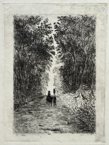 Paysage route gravure - paysage, eau
