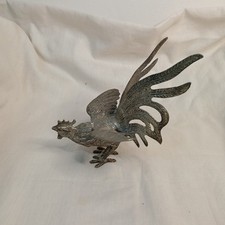 Petite Figurine De Coq Ou Poule De Combat En Métal 