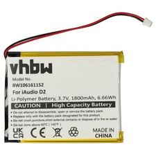 Batterie pour Cowon iAudio D2 4GB, D2 8GB, D2 2GB, D2 16GB 1800mAh 3,7V