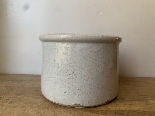 Ancien pot graisse terre - à, en