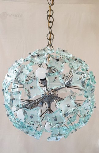 Lustre sputnik verre taillé - lustre,