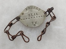 Une plaque d'identité militaire Française ww1 ww2 militaria.