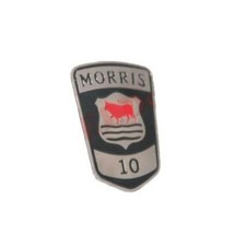 Ancien badge Morris 10 dix voitures calandre émaillé laiton chromé