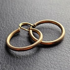 Paire créoles section ronde plaqué or diamètre 20 mm bijou vintage ancien