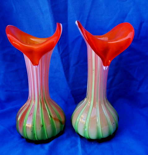 Paire vase verre - de, en
