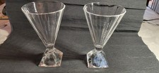 2 Grands Verres A Eau Cristal D'arques Modele Pyramide Par JG Durand 1985.