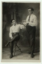 photo carte 1940 gangster men gun hommes au revolver pistolet