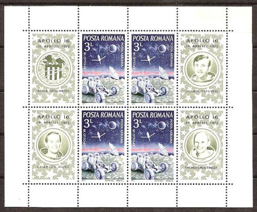 Romania c188 mnh apollo 16 - apollo,