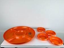 Plateau apéritif Prisunic Flair plastique orange années 70 vintage