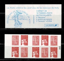 timbres France:  carnet**,  vendu à 40 % de la valeur faciale