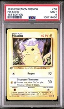 1999 Pokemon FRENCH 1st Edition Base Set Pikachu 58/102 PSA 9 MINT