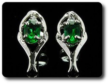 BOUCLES D'OREILLE EMERAUDE 2x7