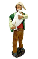 Ancien Grand Santon Crèche de Noël Meunier Provençal Signé Claude Carbonel