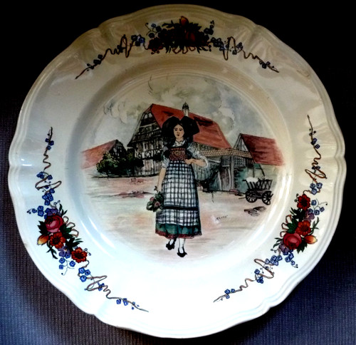 Grand plat rond faïence - grand,