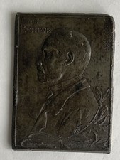 Ancienne médaille plaque plomb Louis Pasteur Deschiens Hemogobline V.S Canale