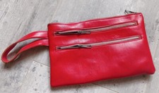 Trousse vintage pochette rouge vintage en simili cuir trousse école skaï rouge.