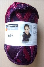 10 pelotes de laine fantaisie SCHACHENMAYR FRILLY  coloris bordeaux violet