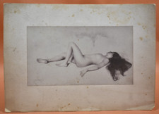Photogravure 1910 - Femme nue Rêverie - Gustave Brisgand/Braun Clément et Cie