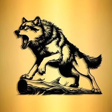 Art Mural en Métal Loup