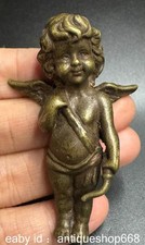 Ancien Copper chinois Feng Shui Cupid Angel Archery statue