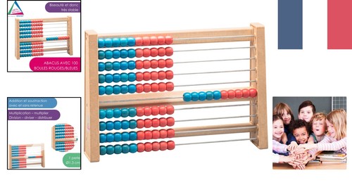 Boulier éducatif multicolore - boulier,