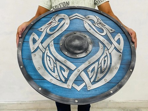 Bouclier rond viking bois - viking,