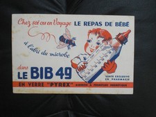 Ancien buvard publicitaire LE BIB 49 biberon pour bébé PYREX