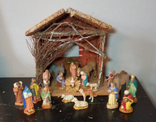 ANCIENNE CRECHE GARNIE - 19 SANTONS DEVINEAU - TAILLE 3C - 23 cm