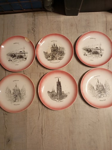 Assiettes bordeaux - de,