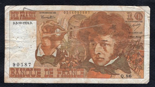 Francs berlioz 10 1974 - francs, 3.10.1974