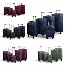 Ensemble De Valises En Nylon Léger À Coquille Souple Avec 4 Roues Pour Voyage