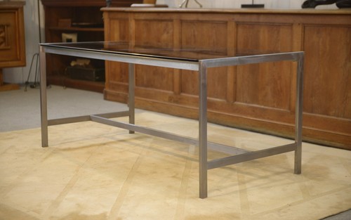Bureau design inox brossé - bureau,