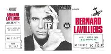 RARE / TICKET BILLET CONCERT - BERNARD LAVILLIERS : LIVE A PARIS ( FRANCE ) 1989