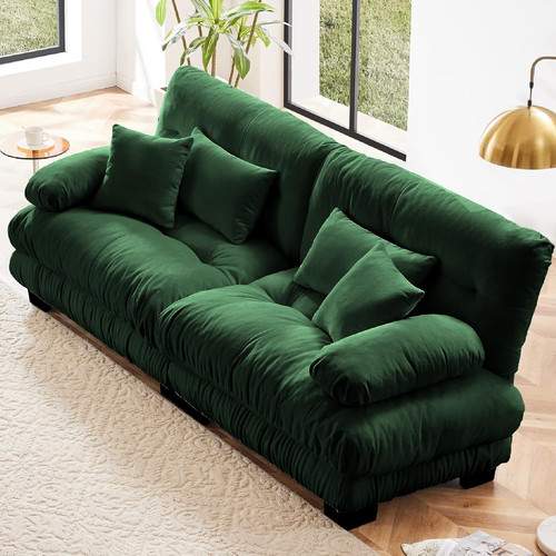 Comfy dark green - 94", sectional