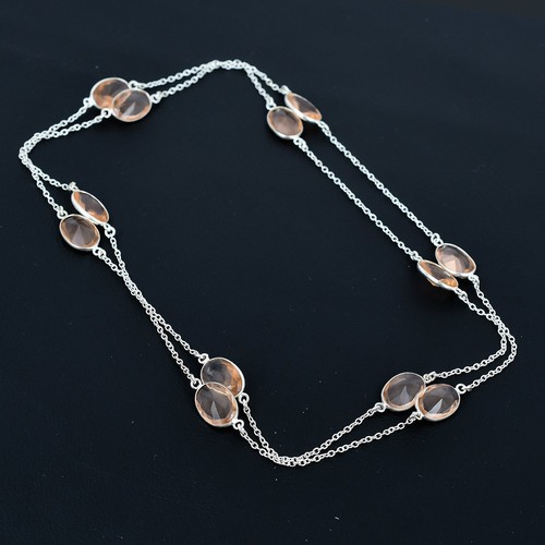 Collier morganite argent - morganite,