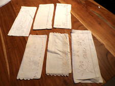 Linge ancien Lot de 6 Porte serviette différents  brodés main