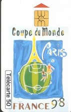 Télécarte 50 Ut Carte téléphonique - coupe monde football france 98 paris- F854