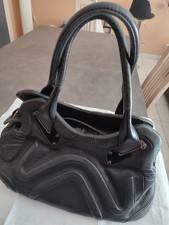 Grand sac cuir - noir, de