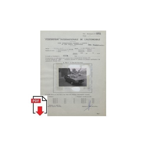 1974 renault r1300 fiche - renault, 15