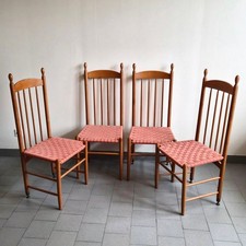 SUITE DE 4 CHAISES "RACINE" VINTAGE 1980 POUR ROCHE-BOBOIS EN HETRE 80S RETRO