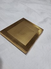 Ancien Poudrier Métal Doré