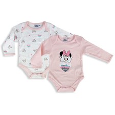 Body Disney Minnie Souris 2pz Nouveau-Né 100% Coton Chaud Bébé Fille Manche 4827
