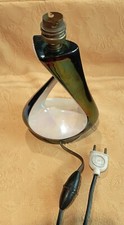 Ancien pied de lampe  céramique blanc nacré et noir VERCERAM 1960 DN4165