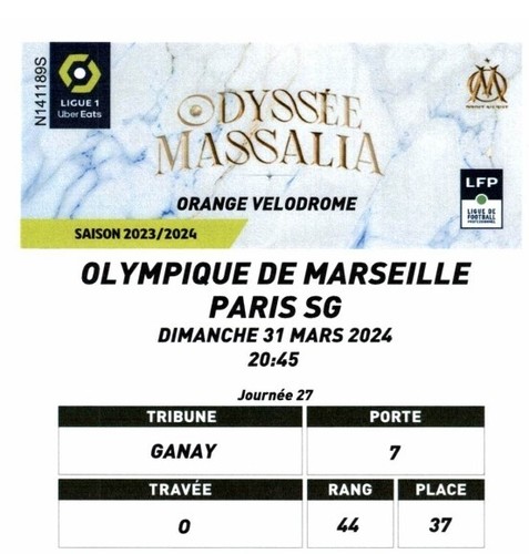 Places pour psg 31 mars - om-psg,