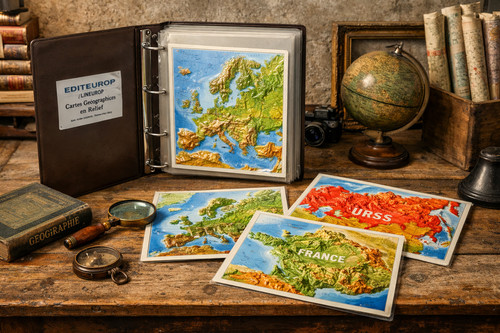 Ancien lot cartes relief - lot,