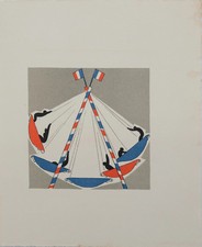 Lucien BOUCHER : Les Barques volantes - Lithographie originale