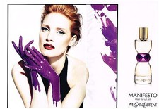 PUBLICITE ADVERTISING  2012   YVES SAINT LAURENT  parfum MANIFESTO (2 pages)