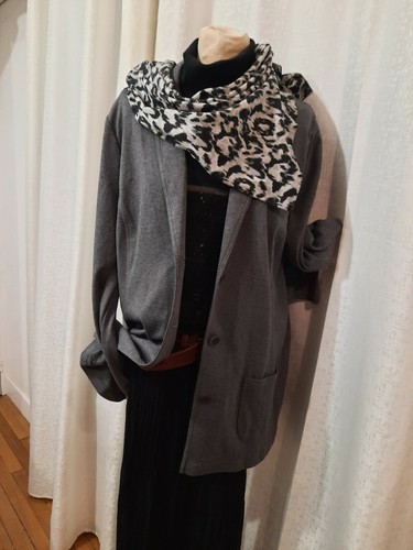 Veste jersey gris non - jersey, doublee